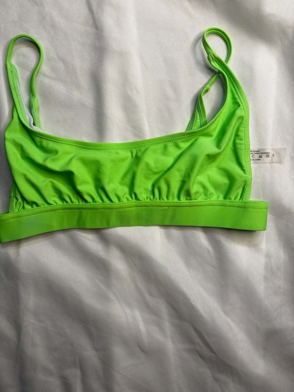 iHeartRaves Neon Green Crop Swim Top